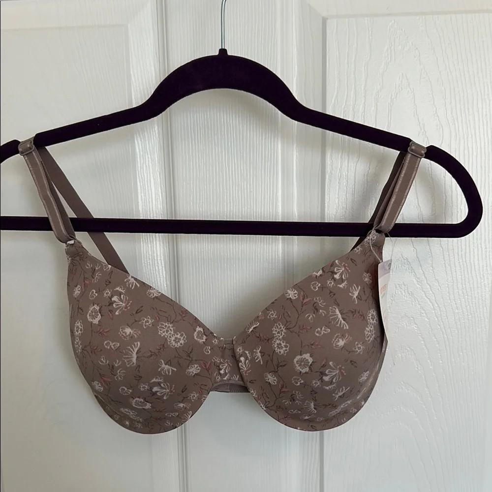 Warners Floral Brown/Taupe Bra Size 36B - Picture 1 of 5